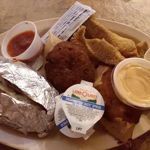 Stuffed crab  and Louisiana catfish