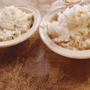 Mayo and vinegar coleslaw. We loved the vinegar one, but both good.