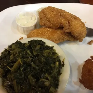 Collard greens and catfish!
