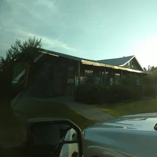 a car parked in front of a building