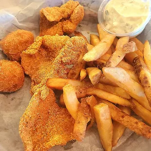 food, fish and chips