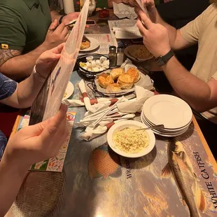 Complimentary coleslaw and biscuits