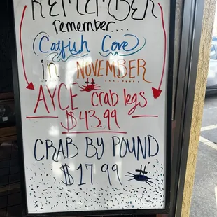 Remember in November AYCE Crab Legs