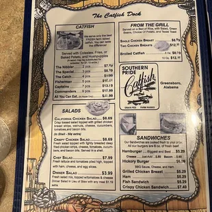 the menu for the restaurant