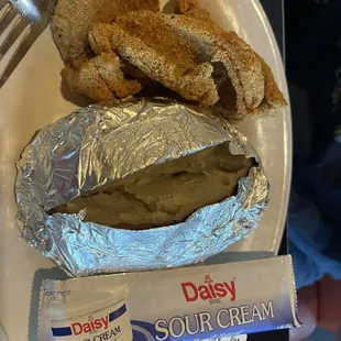Catfish and baked potato