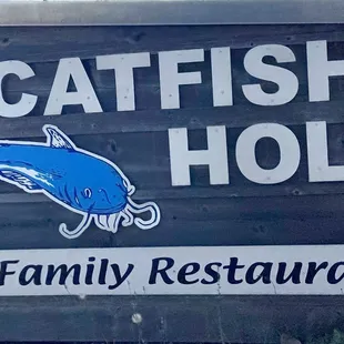 Outside road sign for the business