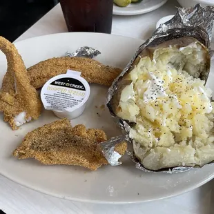 Catfish and baked potato