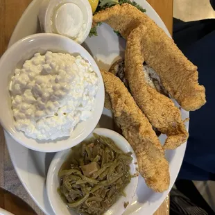 Catfish Filet, Cottage Cheese, Green Beans