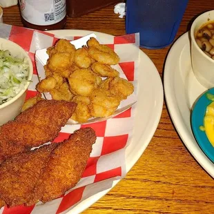 Combo Catfish and Cracker Jack Shrimp Dinner Combo Catfish and Cracker Jack Shrimp Dinner