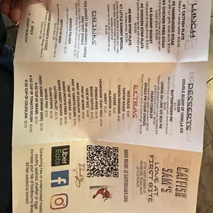 To-go menu with QR code