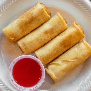 a plate of chinese food