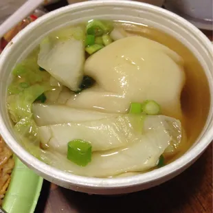 Wonton soup &amp; only for a $1.00