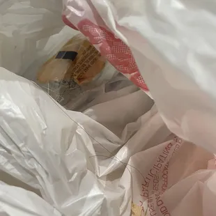 Hair pulled from food