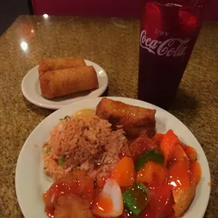 Sweet and Sour Chicken  was really  good Love there Egg rolls!! Yummy