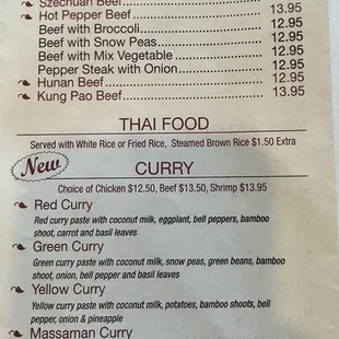 menu