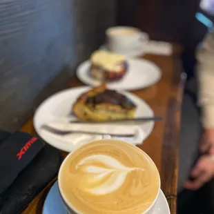 a cup of latte on a saucer