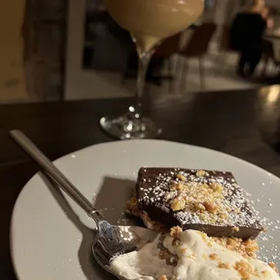 Chocolate torte and espresso martini for a night cap. (March 2023)