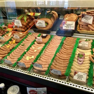 a variety of sausages