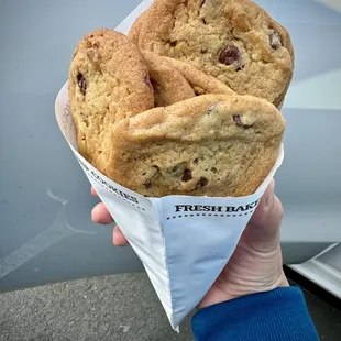 Delicious, warm fresh baked cookies!!  Cookie Sleeve - $17