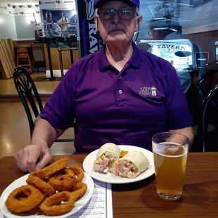 This was the honey chicken wrap with onion rings...awesome