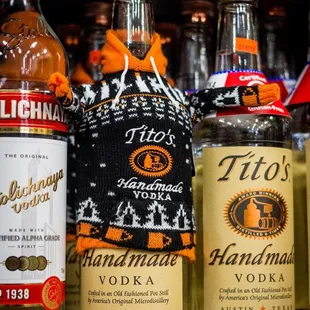 a variety of alcohol bottles