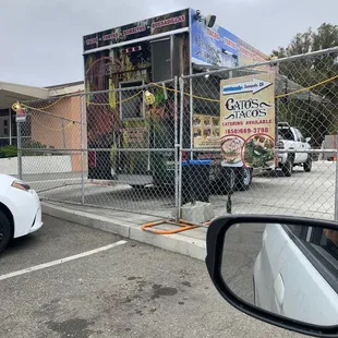 a food truck in a parking lot
