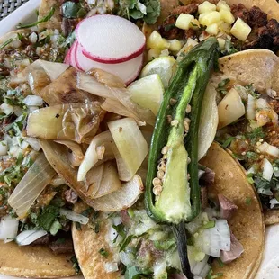 Tacos galore. Carne is on point!