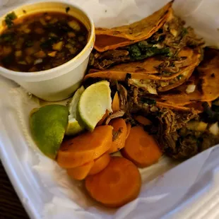 3 Birria Tacos with consume