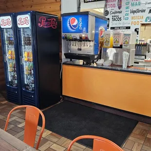 the interior of a fast food restaurant