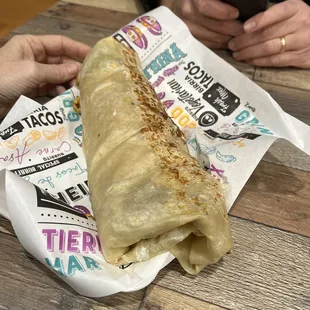 Huge chicken burrito