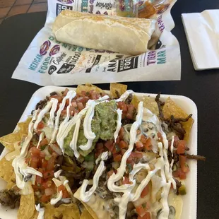 Steak Calaca Nacho California Burrito