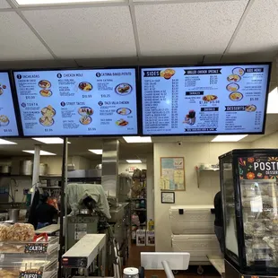 menus on the wall