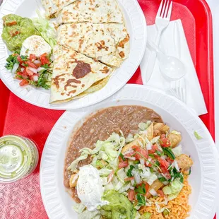 Chicken Quesadilla and flautas!