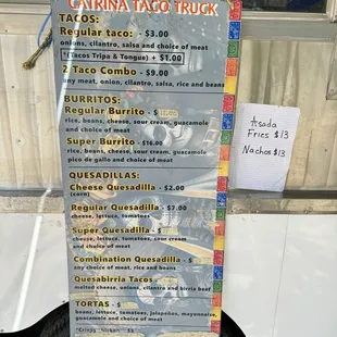 Price menu