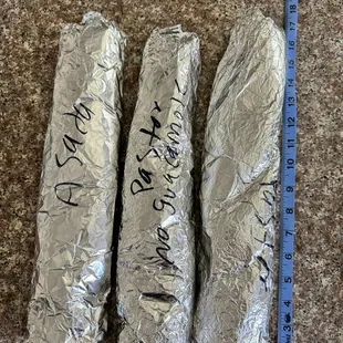 Over a foot long for super burritos