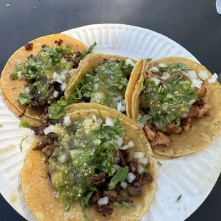 Carne asada and steak tacos! Great flavor and great tortillas!