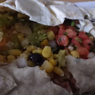 partial burrito innards