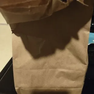 your meal comes in a lunch sack