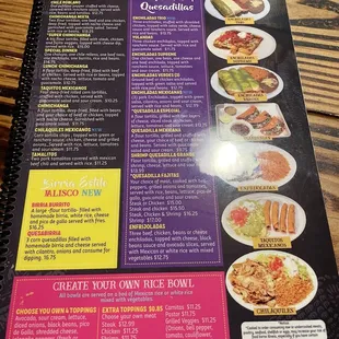 New menu