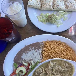 Chile Verde and Chicken Quesadilla