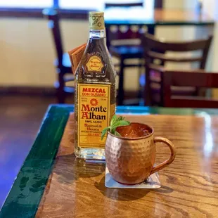 Mexican mule made with 100 agave mezcal( smoky and refreshing)