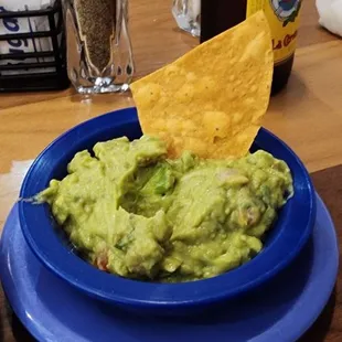 Guacamole and chips, totally worth the add.