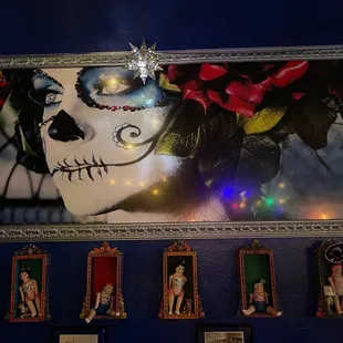 a woman's face with flowers in her hair