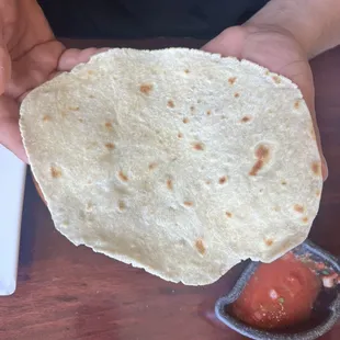 Homemade flour tortillas