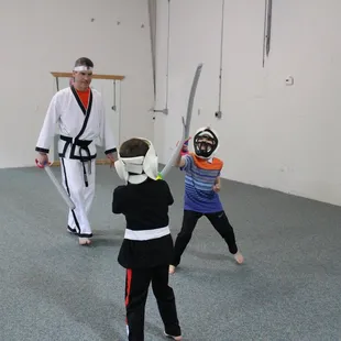 Samurais with foam swords