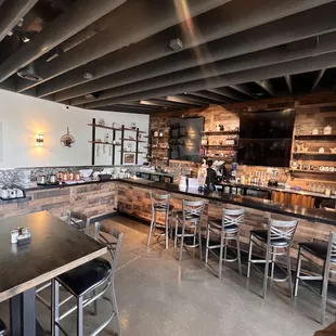 the bar and dining area