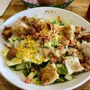 Fried chicken salad