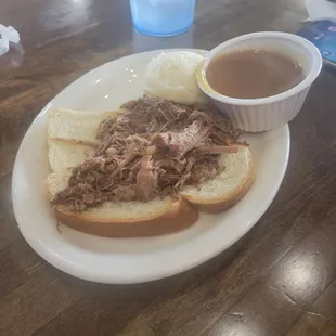 Sr - half order open face roast beef