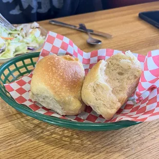 Fresh, fluffy and warm rolls while you wait for your order!