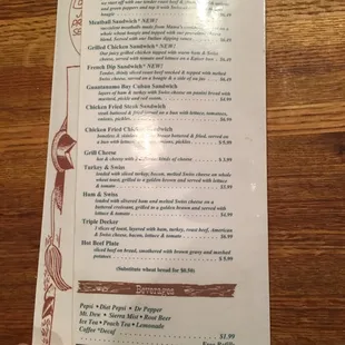 menu